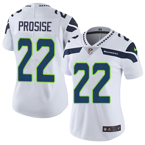 Nike Seahawks #22 C. J. Prosise White Women's Stitched NFL Vapor Untouchable Limited Jersey
